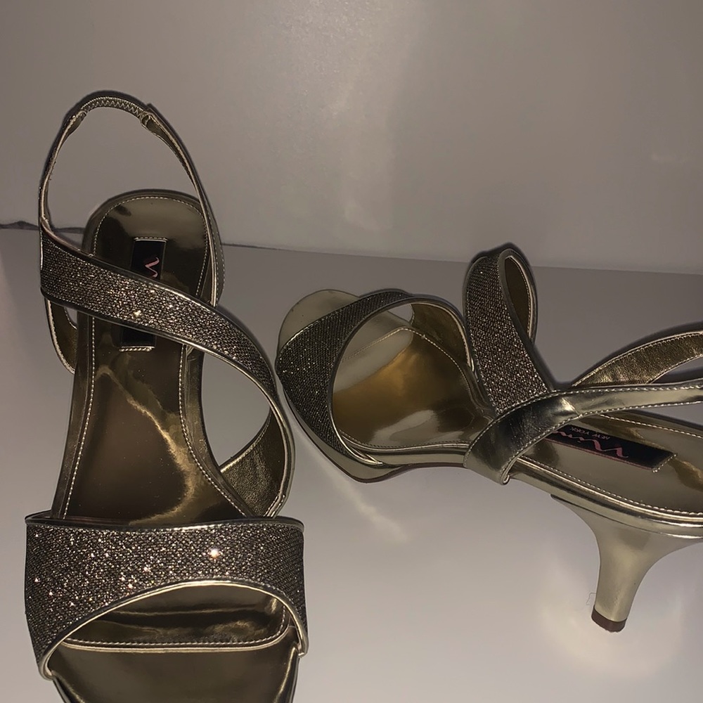 Nina gold sparkle heels